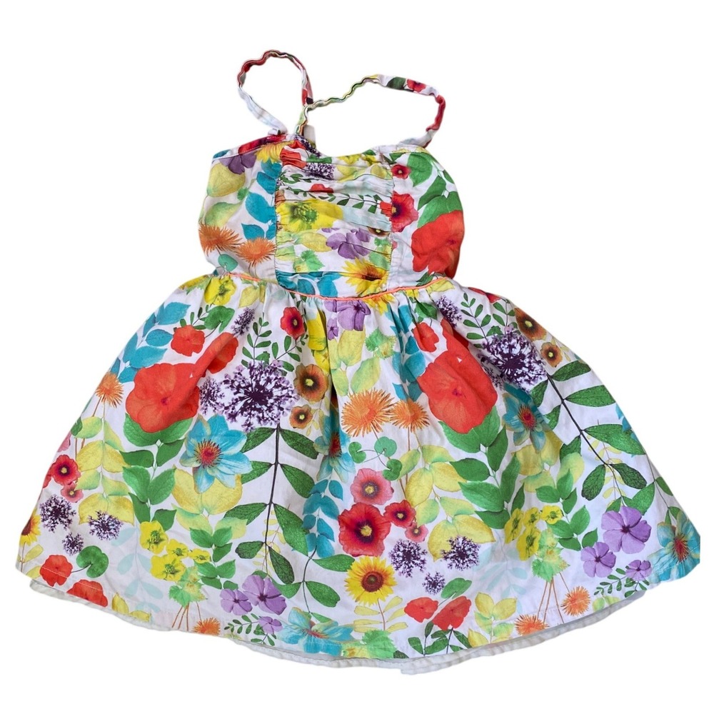 Cherokee Floral White Sun Dress 6 Girls Ballet Spring Easter Summer Church 2010s